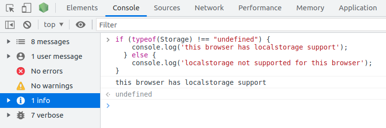 Verify your Browser Support for localStorage