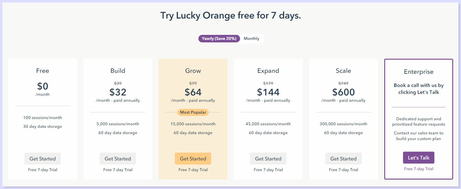 Lucky Orange Pricing
