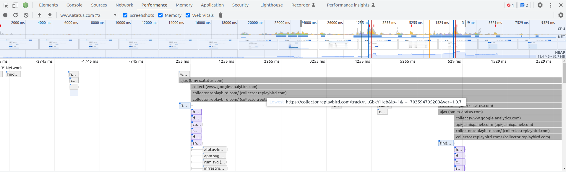 DevTools Performance tab in Chrome