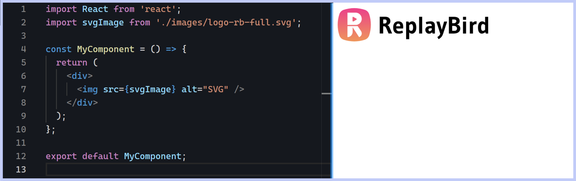 SVG in React with <img> tag